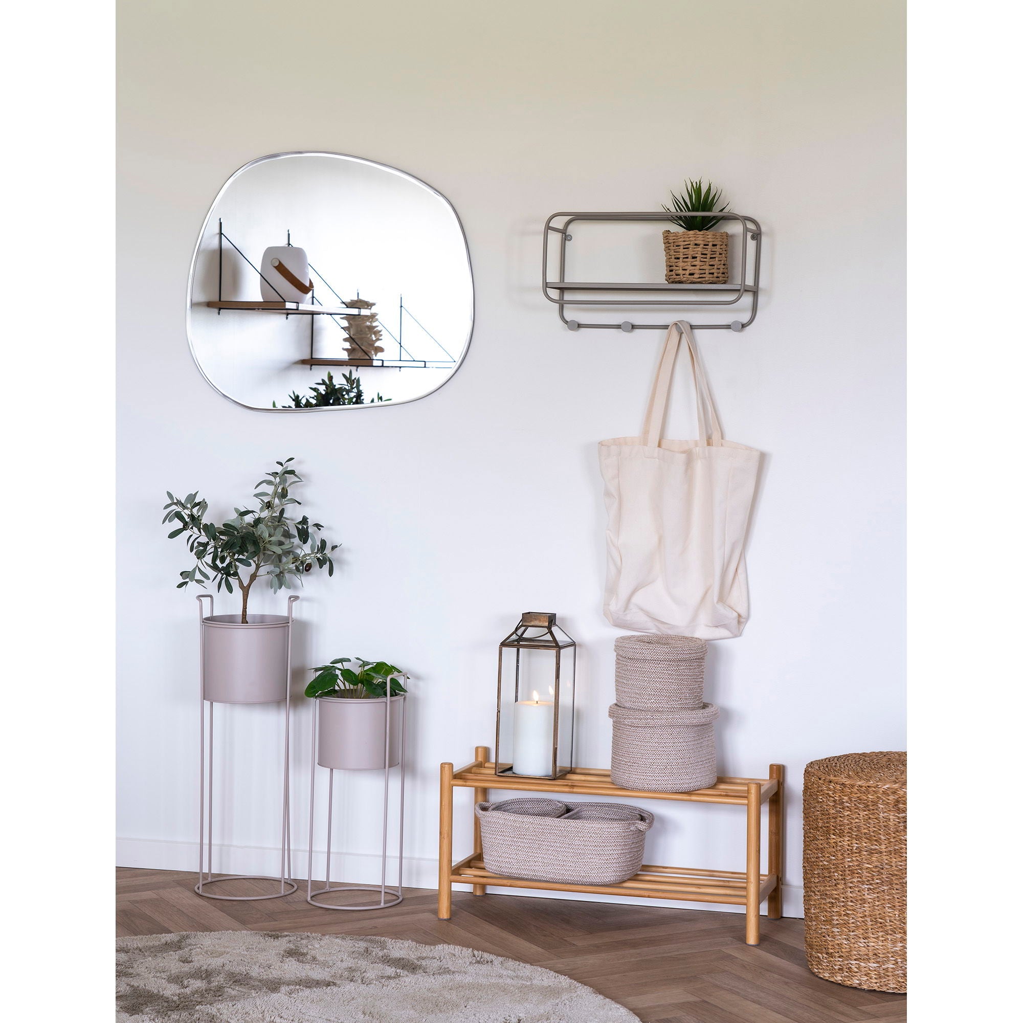 Feira – Hutablage, Stahl, grau, 45×15×25 cm